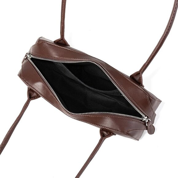 Women’s Pu Coffee Retro Vintage Hobo Bag | Small Satchel for Work & Vacation - Picture 7 of 7